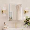 TokeShimi 16x20 Recessed Medicine Cabinet with Mirror Aluminum, Tempered Frameless Bathroom Mirror with Storage Adjustable, White Surface Mount Medicine Cabinet for Bathroom Farmhouse