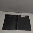 Portfolio Folder Padfolio with A4 Clipboard, PU Leather Portfolio Clipboard Business Binder Writing Clip Board Organizer for Legal Documents Business Card Men Women Black