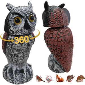 Fake owl Statue Decor 1Pack with Wind Panel, Fake Owls Waterproof for Garden Plant Orchard, Plastic owl Decor for Outside Indoor Patio Garden Yard Home Outdoor Decor