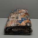 GarveeHome 5x7 Washable Vintage Living Room Area Rug: Vintage Machine Washable Area Rug for Living Room Indoor Large Non-Slip Bedroom Carpet Low Pile Stain Resistant Dining Room Carpet Blue&Brown