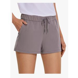 CRZ YOGA Stretch Shorts for Women Work Casual 2.5'' with Pockets for Athketic Workout Travel Hiking Golf (Large)