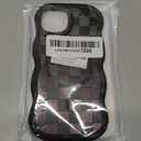 lioscre Cute Checkered Phone Case for iPhone 13/iPhone 14 6.1", Compatible with MagSafe, Black Checkerboard Pattern Print Wavy Design Magnetic Case for Women Girls Men Shockproof Silicone Funda Cover