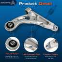 2Pcs Front Lower Control Arm Suspension Kit Compatible with JEEP CHEROKEE 2014 2015 2016-2017 2018, K643179, K643180
