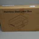 XL Stainless Steel Litter Box, Extra Large High Sided Metal Cat Litter Box with Lid and Scooper, Easy Clean, Non Stick & No Smell