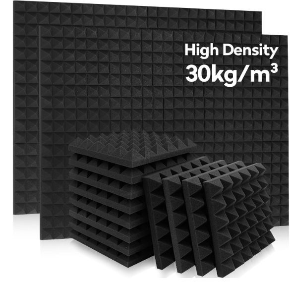 52 Pack Acoustic Panels 1 X 12 X 12 Inches - Acoustic Foam - High Density- Soundproof Studio Wedges - Charcoal