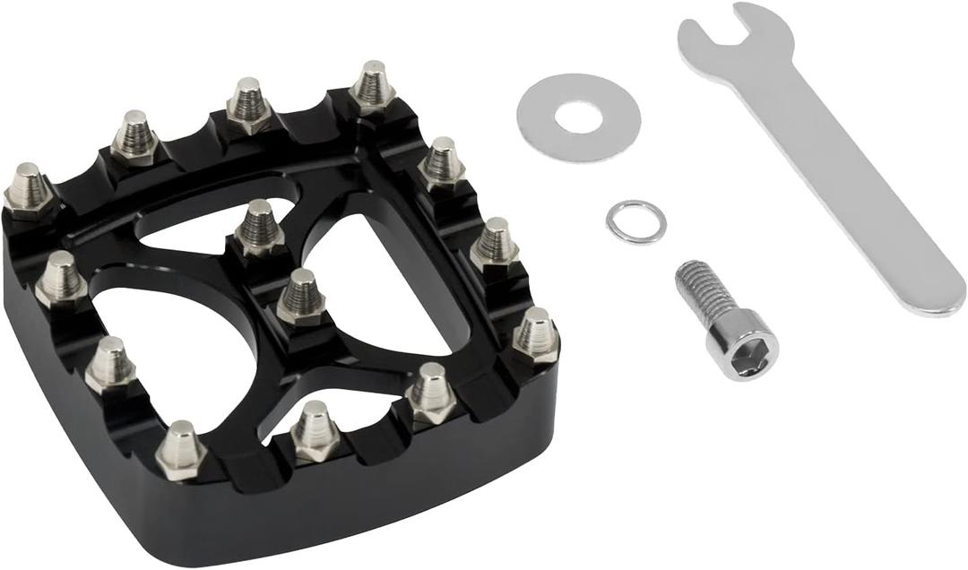 HDBUBALUS Offroad Mini Brake Pedal Pad Cover Aluminum Fit for Harley Sportster Softail Dyna XG Black