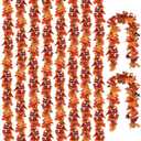 CQURE 10 Pack Fall Leaf Garland, Hanging Vines Garland Artificial Fall Maple LeavesThanksgiving Decor for Home Wedding Fireplace Christmas