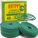 Citronella Incense coils, Made from Natural Plants, Suitable for Outdoors, Indoors, by the Pool, in the Yard, 48 coils and Coil Holders.