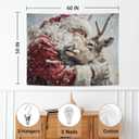 NATSUNO Christmas Santa Reindeer Tapestry, Christmas Wall Tapestry for Bedroom, Vintage Winter Xmas Santa Reindeer Tapestries Wall Hanging for Home Bedroom Living Room Decor, 50x60 Inches