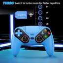 Dinosoo RGB Wireless Controller for PS5/PC - Bluetooth Gamepad with Turbo, Macro, Dual Vibration, 6-Axis Motion, 3.5mm Audio Jack, Built-in Speaker & 1000mAh Battery for PlayStation 5