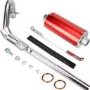 FVRITO Exhaust Pipe Muffler Silencer Kit for 125cc 110cc 70cc Dirt Pit Bike, 28mm Muffler for Chinese XR50 CRF50 Coolster SSR Baja Taotao Atomik Thumpstar Roketa Apollo Motorcycle ATV Parts Red