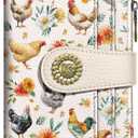 Roosters Chicken Small Rfid Women Wallet Bifold Zipper Coin Pocket PU Leather Compact Cash Credit Card Holder Travel Wallet for Female Ladies Teen Girls 1 ID Window 10 Card Slots