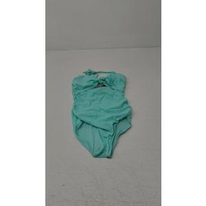 Tempt Me Women Sexy Cutout One Piece Swimsuits Tummy Control High Waisted Halter Front Tie Knot Bathing Suit (Turquoise)