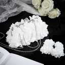 Women Evening Bag Floral Clutch Purse Flower Dangle Earrings Set with 2 Detachable Chain for Wedding, Party, Prom