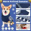Christmas Dog Sweaters for Small Medium Large Dogs and Cats,Pet Soft Warm Holiday Outfit Girl & Boy,Pup Winter Clothes Turtleneck Double Knitting Collar for Outdoors Playing (Blue,X-Large)