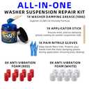 Damping Grease for Washing Machine Suspension Rods, 100g High Viscosity 35,000 CST with 16 Foam Inserts (Red & White) - DIY Fix for Shaking, Walking & Noisy Washers