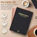 A5 Undated Weekly Planner  Crush Goals, Master Time & Build Better Habits | Goal & Time Management Planner for Work, 120 GSM No-Bleed Paper, Linen Hardcover Productivity Planner by quirrel