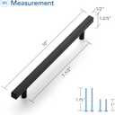 Ravinte 5 Pack Matte Black Cabinet Pulls 7-1/2 inch Black Cabinet Handles Kitchen Pulls for Cabinets with Mounting Template 10 inch Overall Length