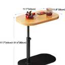 Simcat C Shaped Side Table,Adjustable Height C Table End Table for Couch,360Swivel Couch Side Tables Slide Laptop Desk for Sofa/Bed/Bathtub/Rotating Tabletop (Log), One Size