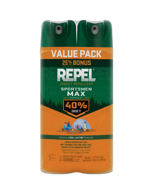 Repel Insect Repellent Sportsmen Max Formula 40% DEET, 8.125 Ounces, Twin Pack