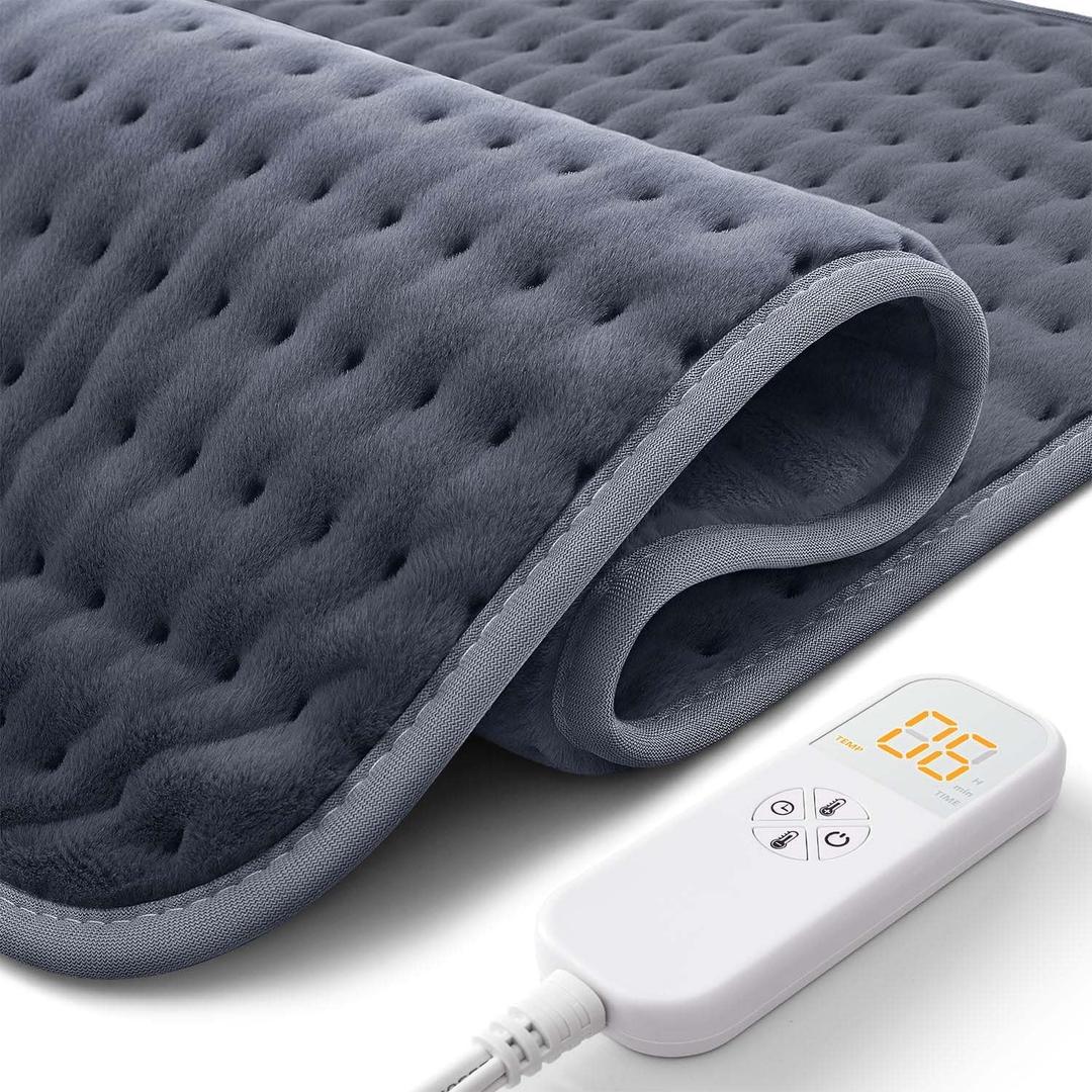Ultra-Wide Microplush Heating Pad - 20"x24" Electric Heating Pad for Back, Neck, Shoulder Pain and Cramps - Moist Heat Option, Machine Washable, Auto-Off - Gifts for Women, Men, Mom, Dad, Christmas