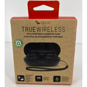 Helix True Wireless Earbuds With Portable Charging Case Black V1-1123 NEW Sealed