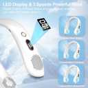 VEKK Neck Fan, Portable Bladeless Fan, 6000mAh Battery USB Rechargeable, LED Display, 360 Cooling Wearable Personal Fan, 3 Speeds, Quiet, Hands Free Neck Fans for Travel, Outdoor, Camping- White