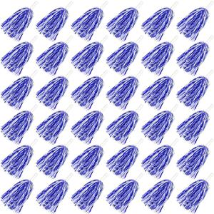HAVAGDTM 36PCS Cheerleading Pom Poms Metallic Foil Plastic Pom Poms with Baton Handle for Game Sports Squads Dancing Party Football Basketball Club Spirit Sports Stage Performance Celebration