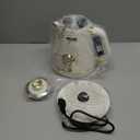 Hazel Quinn Retro Electric Kettle - 1.7 Liters / 57.5 Ounces Tea Kettle with Thermometer, All Stainless Steel, 1200 Watts Fast Boiling, BPA-free, Cordless, Automatic Shut Off - Pearl White