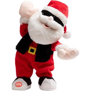 HollyHOME Animated Santa Claus Plush Christmas Singing Dancing Santa Claus Doll Xmas Musical Toy Gift for Kids, 14 inch