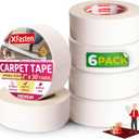 XFasten Double Sided Carpet Tape for Area Rugs, 2 Inch x 30 Yards (6-Pack)  Heavy Duty Anti Slip Rug Grip Tape, Works as Rug Gripper, Wood Safe, Easy Removal for Hardwood and Laminated Floors