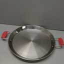 Paelluxe 16" Tri-Ply Stainless Steel Paella Pan 9 Servings Rust-Free, No Seasoning, Induction + Oven Safe Paellera for Paella, Searing, Frying & Outdoor Cooking with Heat-Resistant Handle Covers