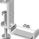 Foldable Headphone Stand Hanger Holder, Universal Headphone Clamp Hook, Under Desk, Save Space, Aluminum, Platinum Silver