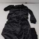 Womens Faux Fur 2PCS Lounge Wear Zip Up Tracksuits Ladies Fleece Fluffy Hooded (Small, Black)