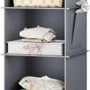 YOUDENOVA Hanging Closet Organizer, 4-Shelf Closet Hanging Storage Shelves, Grey