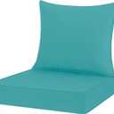 Outdoor Chair Cushions 22x22, Patio Furniture Cushions with Removable Cover, Outdoor Deep Seat Cushion Set with Ties and Handle, Waterproof Outdoor Cushions for Chair Sofa Couch, Teal