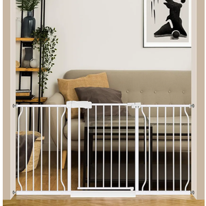 Extra Wide Baby Gate 57.5-62.2 Pressure Mounted,Child Dog Pet Safety Gates with Walk Through Door for