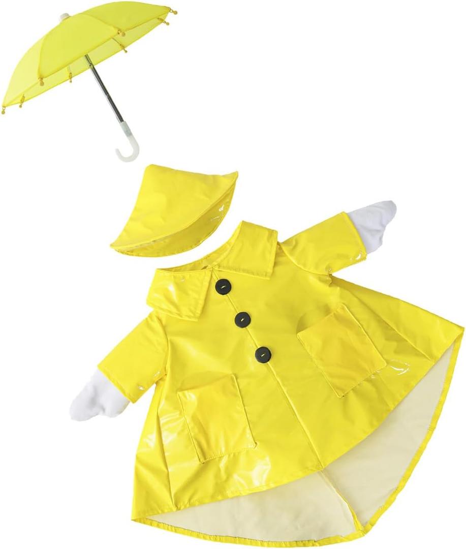 17 Inch Lawns Geese Costume Set Spring Outdoor Decors Includes Raincoat Umbrella For Patios Display Raincoat For Garden Decors