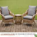 Geelin 4 Pack High Back Patio Chair Cushions for Outdoor, 44 x 21 x 5 Inch Tufted Seat and Back Pads with Ties, Thick Weather Resistant Cushions for Outdoor Furniture (Light Gray)