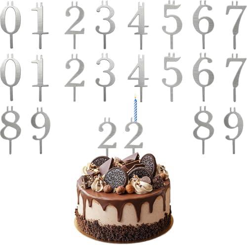 Reusable Number Birthday Candle Holder Set, Adjustable Candles Stand, Digital Birthday Cake Candle Holders Set, Party Cakes Accessories (2set)