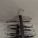 Space Saving 6 Tier Pant Hangers, Anti-Slip, Stainless Steel, 2 Pack, Black