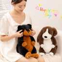 PEACH CAT Rottweiler Dog Stuffed Animal 14" Cute Puppy Plushies Soft Plush Toys Gifts for Kids Black