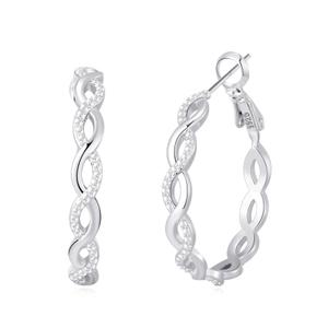 Senteria 925 Sterling Silver Earrings Hoops for Women Lightweight Twisted Hoop Earrings With Cubic Zirconia Hypoallergenic Hoops Earrings (20/30/40/50/60MM)