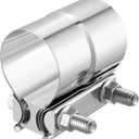 EVIL ENERGY 2'' Exhaust Clamp,Lap Joint Band Clamp Stainless Steel for Pipes,Mufflers,Catalytic Converters (1PCS, 2.0 inch)