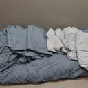 Bedsure Full Size Comforter Set - 7 Pieces Grayish Blue Full Bedding Set for All Seasons, Boho Contrasting Design Bed in a Bag with Comforter, Sheets, Pillowcases & Shams