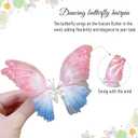 Pearl Butterfly Hair Clips Dainty Butterfly Wings Sparkly Hair Styling Clips Pink & Blue Gradient Metal Barrettes Non-Slip Hairpin for Women Headwear Gifts