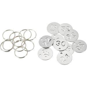 PATIKIL Number Key Tag, 23mm Stainless Steel 21-30 Number ID Tags Keychain Hollowed Numbered Key Tags with Rings Identifiers Keys Label for Dormitory Keys House Lockers