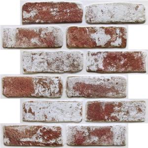 COMSTICKC 3D Faux Brick Wall Panels Peel and Stick,10 Pcs of 12"X12",Small Size Self Adhesive Brick Wallpaper Background for Interior Wall Decor, Whitewash Red