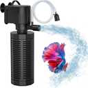 Aquarium Internal Filter for 20-50 Gallons, Ultra-Quiet Fish Tank Filter Biochemical Filtration 320GPH Powerful Pump Submersible Aquarium Filter Tank Clear Air Supply (13W Filter)