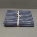 JELLYMONI Cotton Duvet Cover Twin Size - Blue Pinstriped Comforter Cover with Button 100% Washed Cotton 2PCS Breathable Soft Solid Bedding Set Duvet Cover 6890in & 1 Pillowcase (NO Comforter)